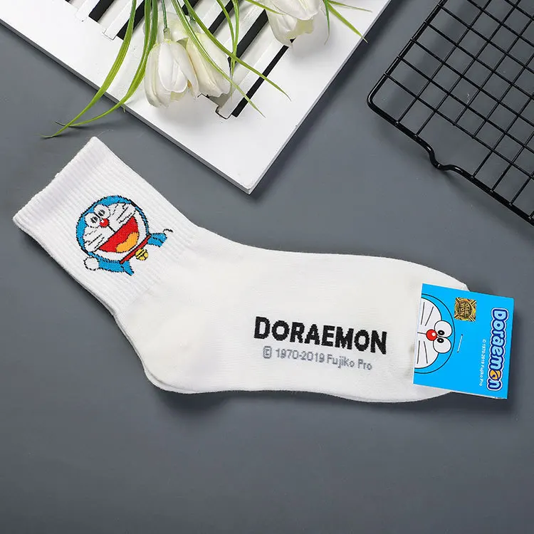 Anime Doraemon print socks Nobita Nobi Minamoto Shizuka Konta Takeshi Honekawa Suneo Dorami cute fun cartoon women cotton sock - Цвет: 1