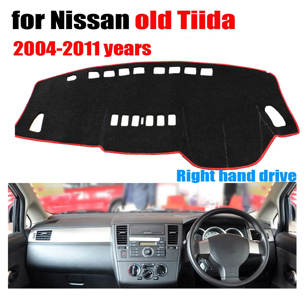 RKAC STICKERS Car dashboard cover mat for Nissan old TIIDA 2004 2011