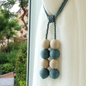 

THINKEASY Hand Made Curtain Straps Simple Curtains Hanging Ball For Curtains Hook Curtain Decoration Accessories Tied Rope
