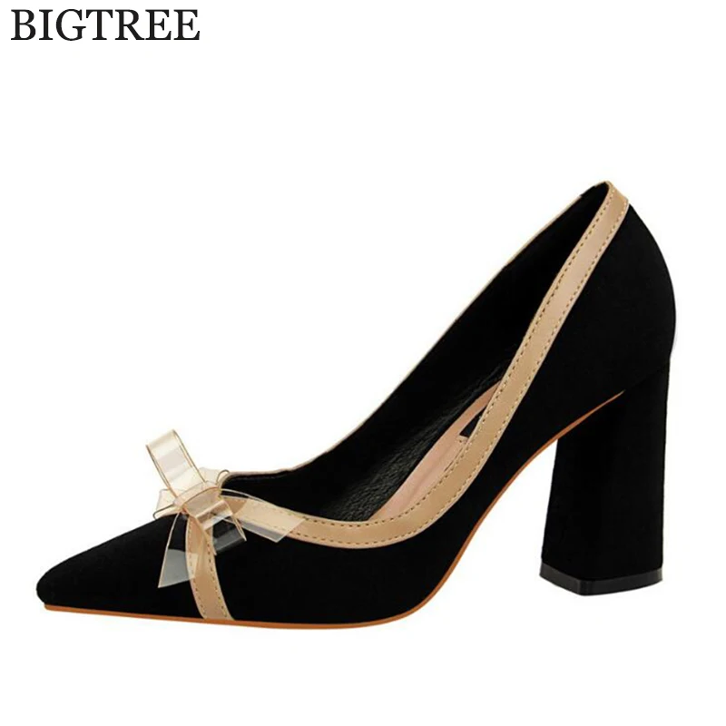 

New spring summer fashion sexy Transparent bow pointed toe high heels shoes woman ladies wedding party pumps dress shoes k688