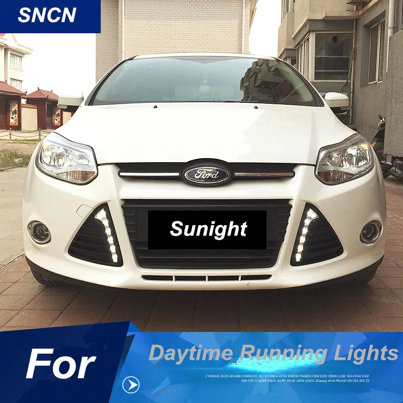 

SNCN LED Daytime Running Light for Ford Focus 3 MK3 2012 2013 2014 Fog lamp cover drl driving lights