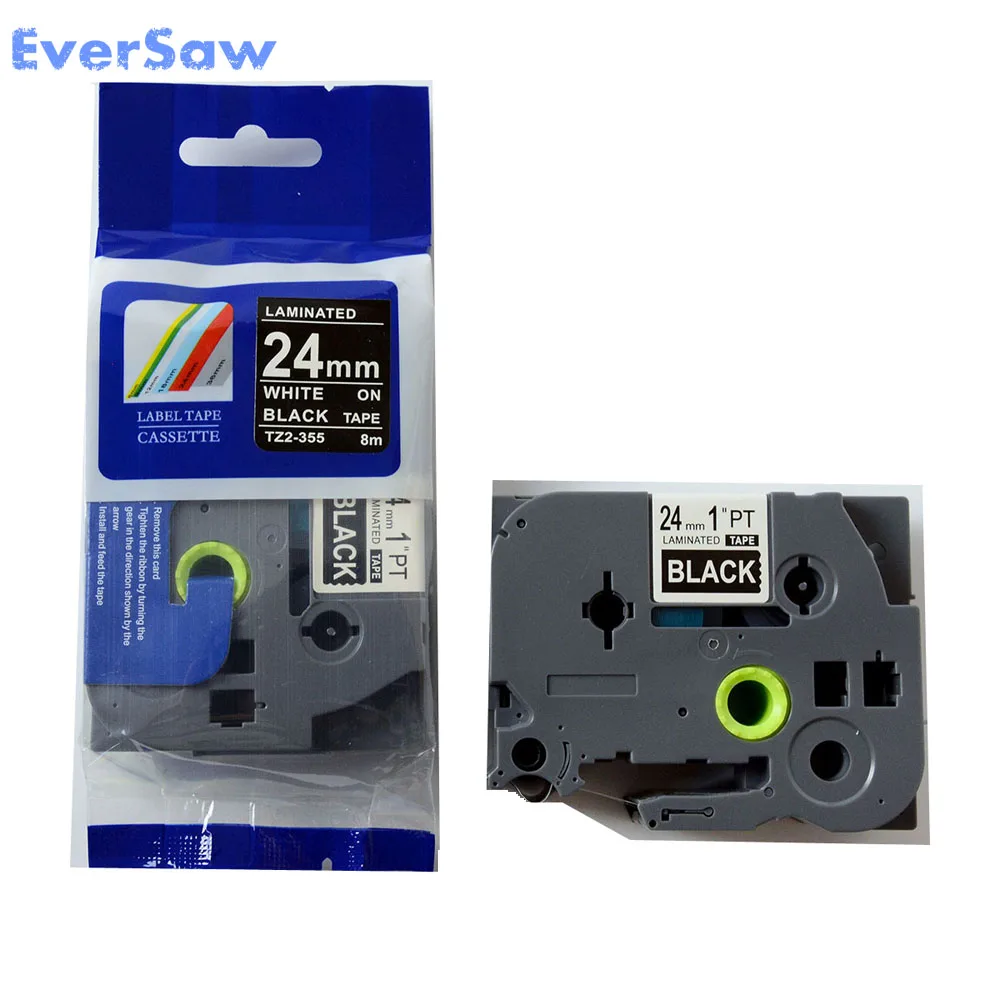 3pk/лот p touch 24 мм белый на черном tze 355 tze-355 tze355 tz tz355 для label tape maker PT530/550/3600 | Компьютеры