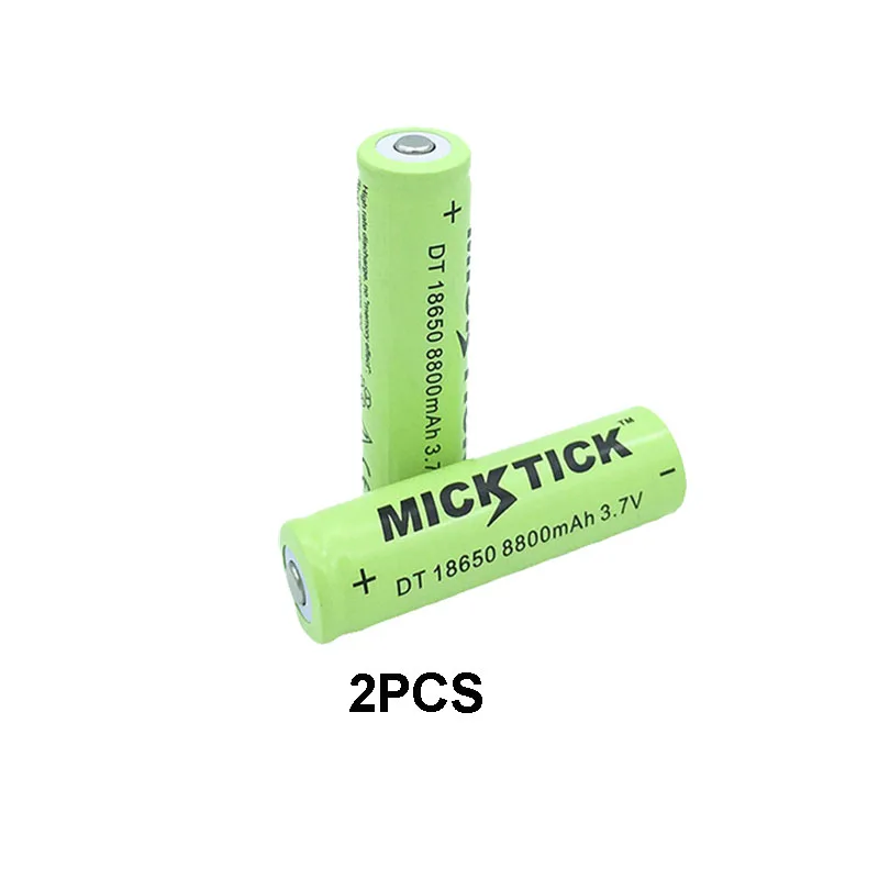 MICKTICK 18650 батарея 8800mAh 3,7 V 18650 перезаряжаемая батарея литий-ионная литиевая батарея для светодиодный фонарик фонарь литиевая батарея - Цвет: 2pcs