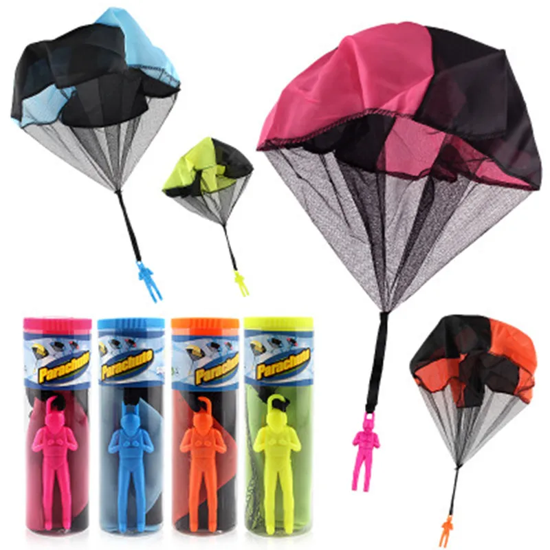[Bainily]4 color children's hand throw parachute toy soldiers parachute