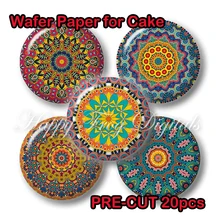 Съедобные Необычные Кружева шаблон 4 см предварительно вырезанные вафли леденец кекс toppers, идея леденец самодельная выпечка ручной работы