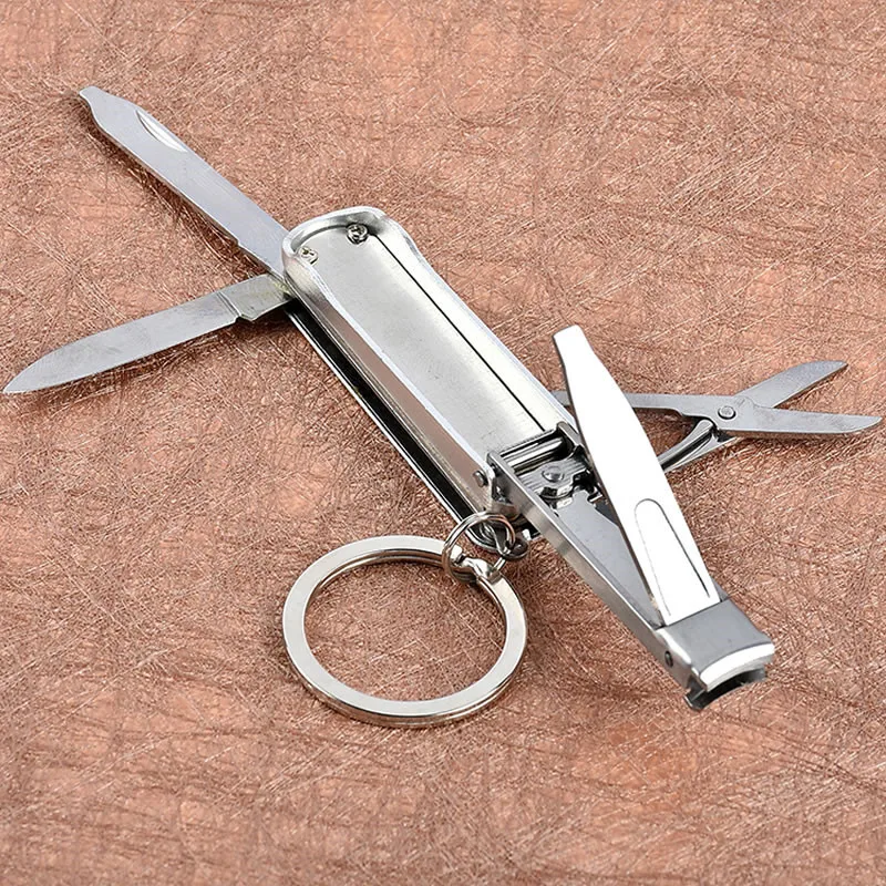 Hight quality stainless steel multipurpose knife with nail clipper 4 in
