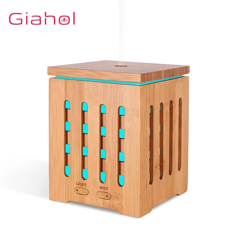 

GIAHOL 200ML Natural Bamboo Essential Oil Diffuser With LED Color light USB Ultrasonic Aromatherapy Humidifier for home Bedroom