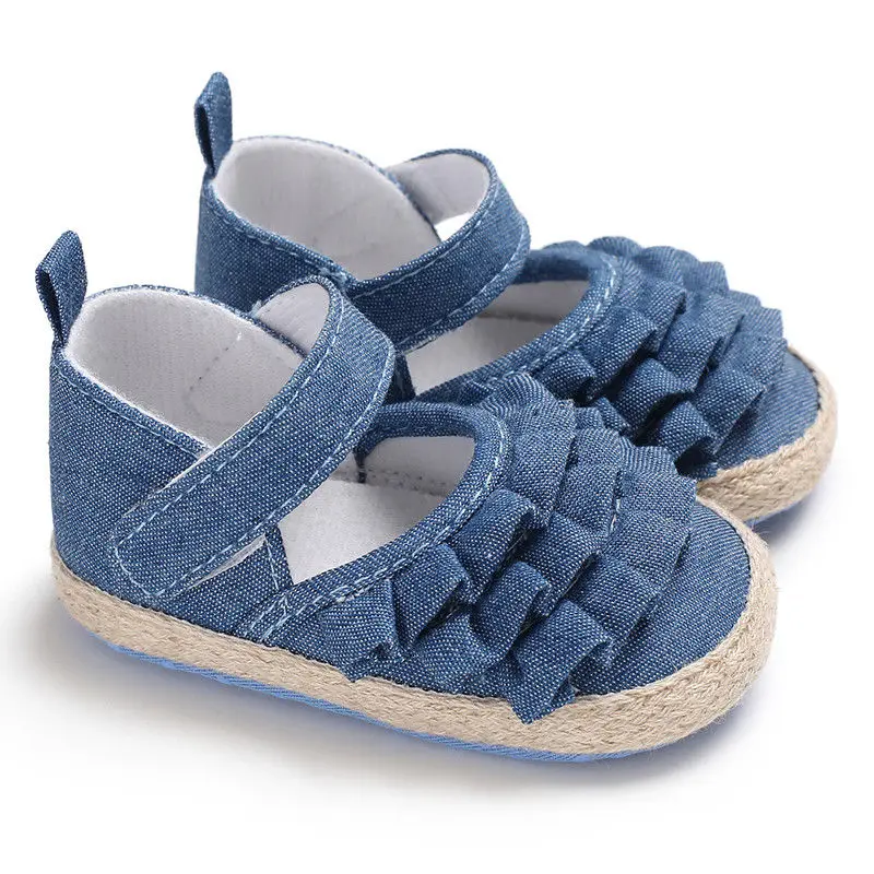 Новинка года; брендовая Нескользящая детская обувь принцессы для новорожденных девочек; тканевая детская обувь; 0-18 месяцев - Цвет: Синий