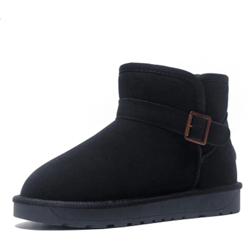 Zapatos mujer/Женская обувь с круглым носком, зимние сапоги, новые зимние сапоги на молнии, женская обувь, женская теплая Классическая обувь - Цвет: -5859 Black