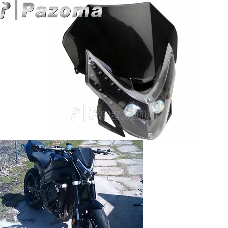 

Pazoma Motorbike Dirt bike Universal Supermoto Black Head light Off Road Husqvarna for CR TC TE WR 125 250 310 450