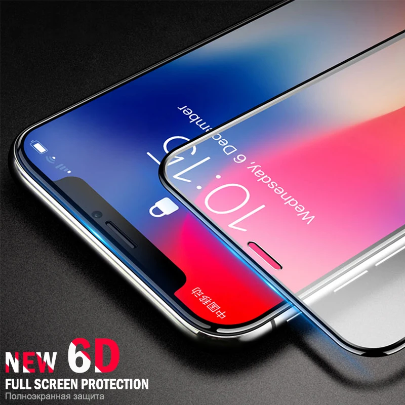 

Full Coverage Edge Tempered Glass For Iphone Xs Max Xr 6 6s 7 8 Plus Screen Protector Anti-scratch Hd Screen Protector
