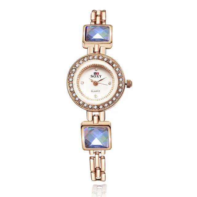 Women Crystal Bracelet Watch SOXY Luxury Brand Rose Gold Dress Quartz Watch Ladi Women Crystal Bracelet Watch SOXY Luxury Brand Rose Gold Dress Quartz Watch Ladi