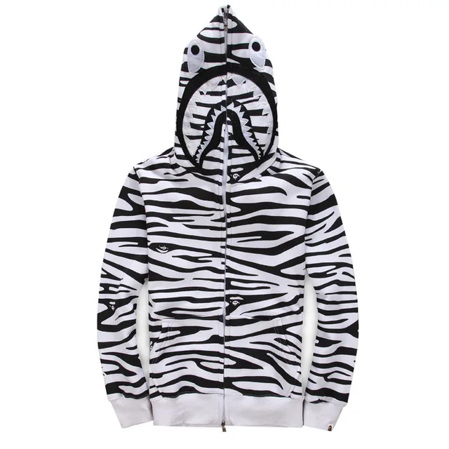 Bape Shark Hoodies Zebra Camo Bape Hoodie Mens Hooded Sweatshirts ...