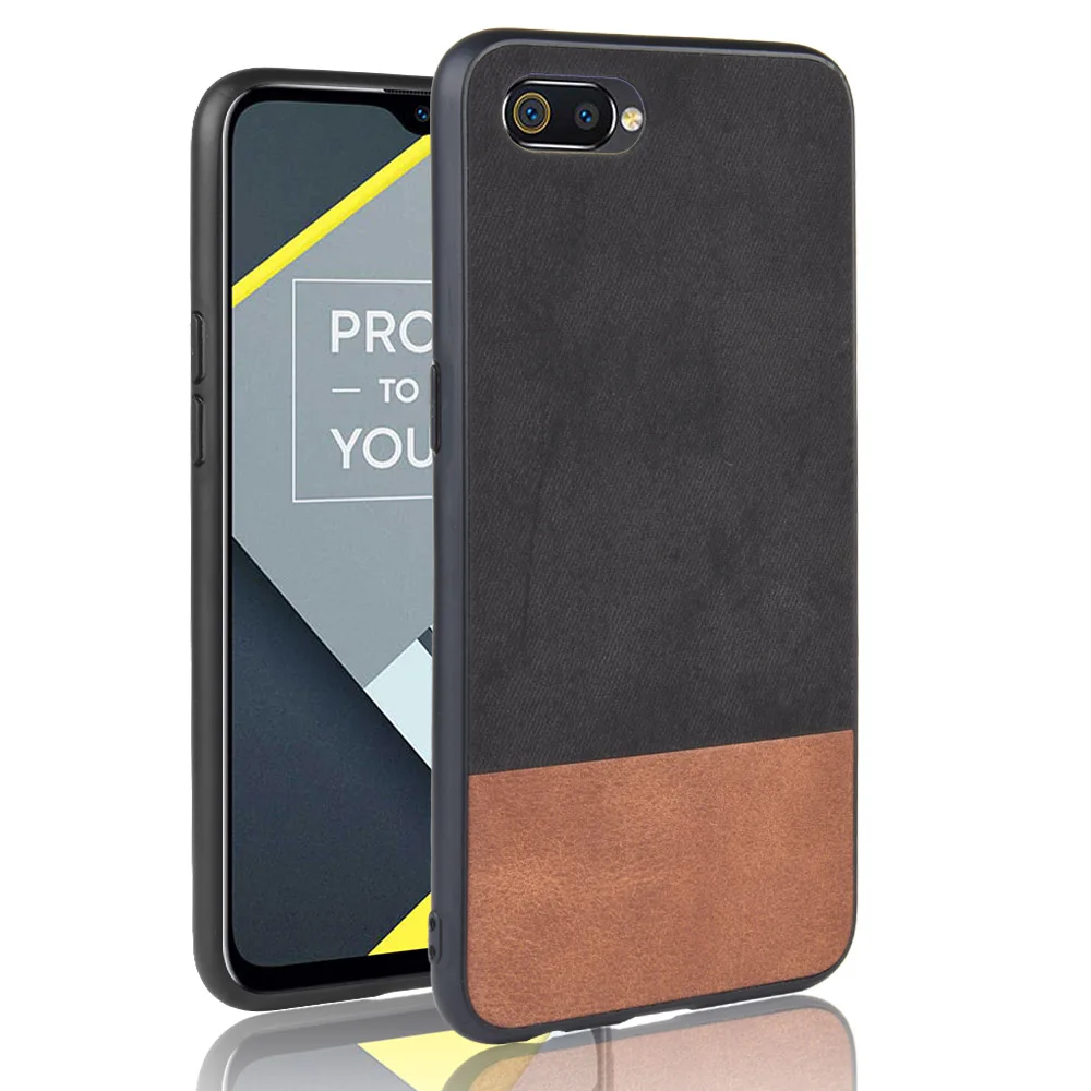 

For Realme C2 Case Cover For OPPO Realme C2 C 2 RealmeC2 RMX1941 case Two colors PC+TPU Luxury leather back shell cover case