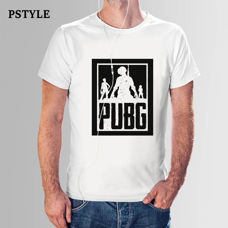 

PUBG Game Print Tshirt Men Short Sleeve Summer O-Neck White Casual T shirt Harajuku Graphic Funny T-shirt Tee Top Homme Clothing