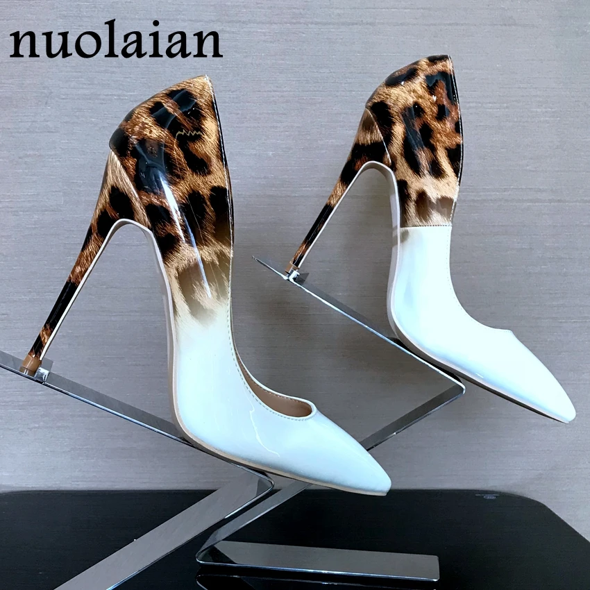 Фирменный дизайн; женские туфли на тонком каблуке 12 см; Летние леопардовые туфли-лодочки с острым носком; туфли на высоком каблуке; женские свадебные туфли на высоком каблуке
