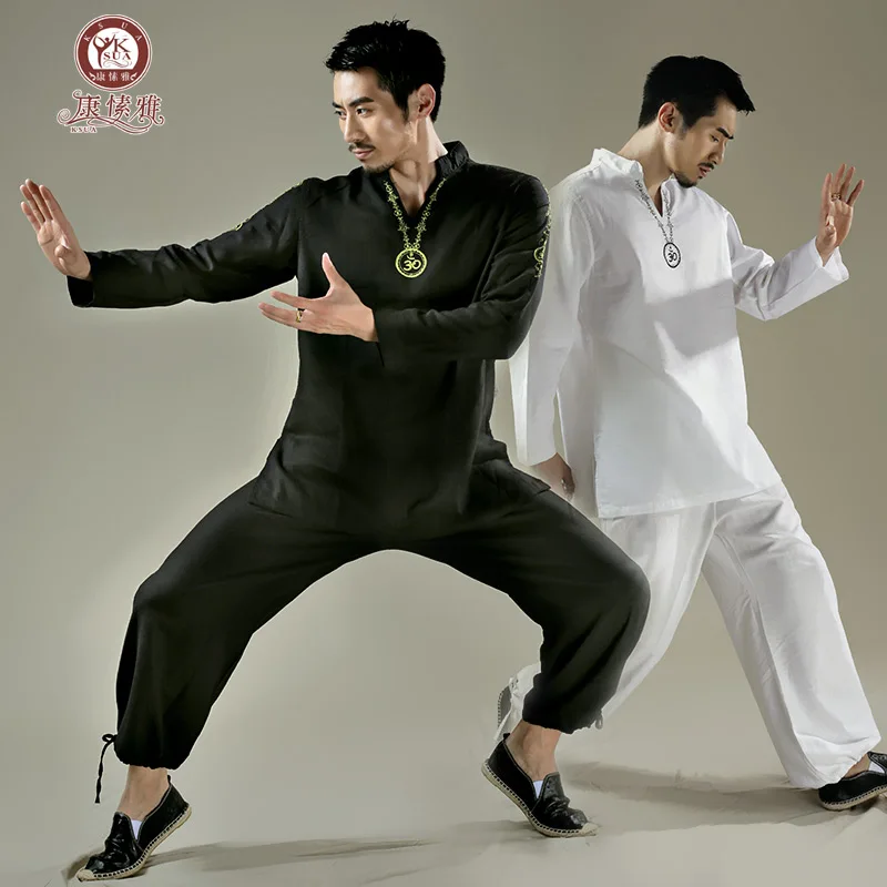 Man Cotton and Linen Yoga Clothes New Health Zen Tai Chi Clothing Man