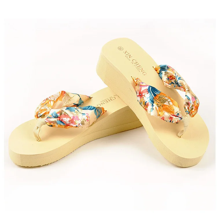 

Bohemia Floral Beach Sandals Wedge Platform Thongs Slippers Flip Flops dopship
