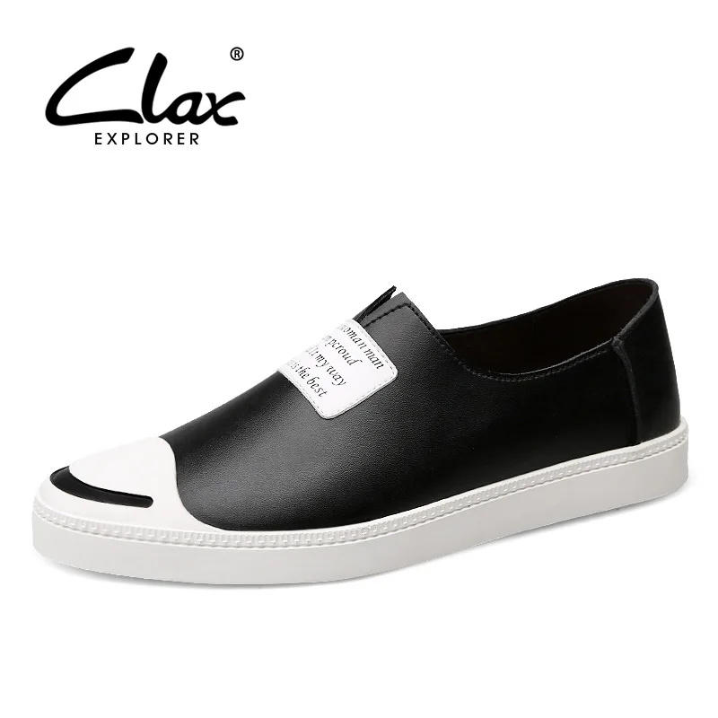 

CLAX Men's Loafer Fashion 2018 Spring Summer Casual Shoe Male Genuine Leather Young Men Leather Footwear Slip on Breathable