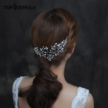 TOPQUEEN HP99 невесты украшение для прически невесты волосы головные уборы Свадебные аксессуары с жемчугом горный хрусталь и кристалл серебряный цвет