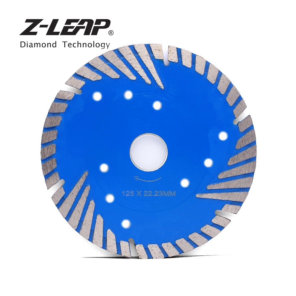 

Z-LEAP 5inch 125mm Diamond Turbo Saw Blade Slant Protection Teeth Diamond Disc Cutting Wheel For Stone Concrete Tile Drywall
