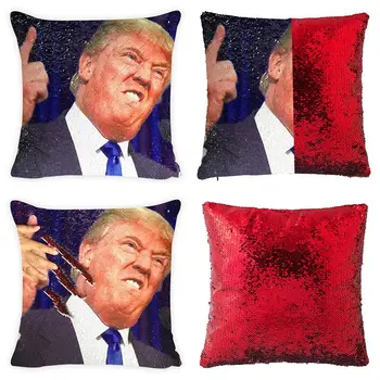 

Reversible Sequin Cushion Cover Unicorn Trump Color Changing Magical Pillow Case Nicolas Cage Cushion Case With Pillowcase cover