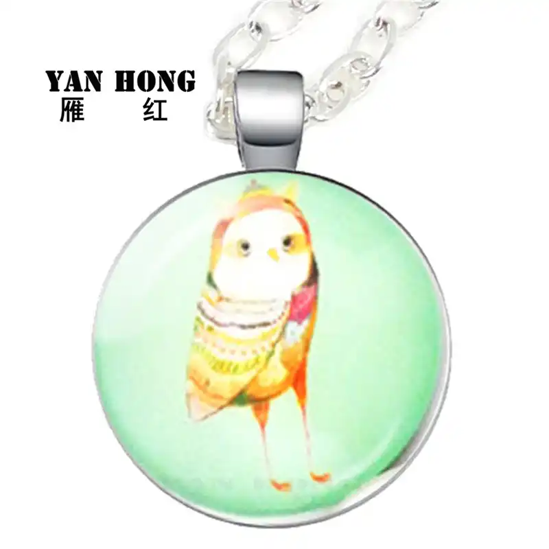 Стекло модное Кристальное ожерелье ручной работы, сова мультфильм дизайн. Сова-символ мудрости и мужества. Это подарок на день рождения