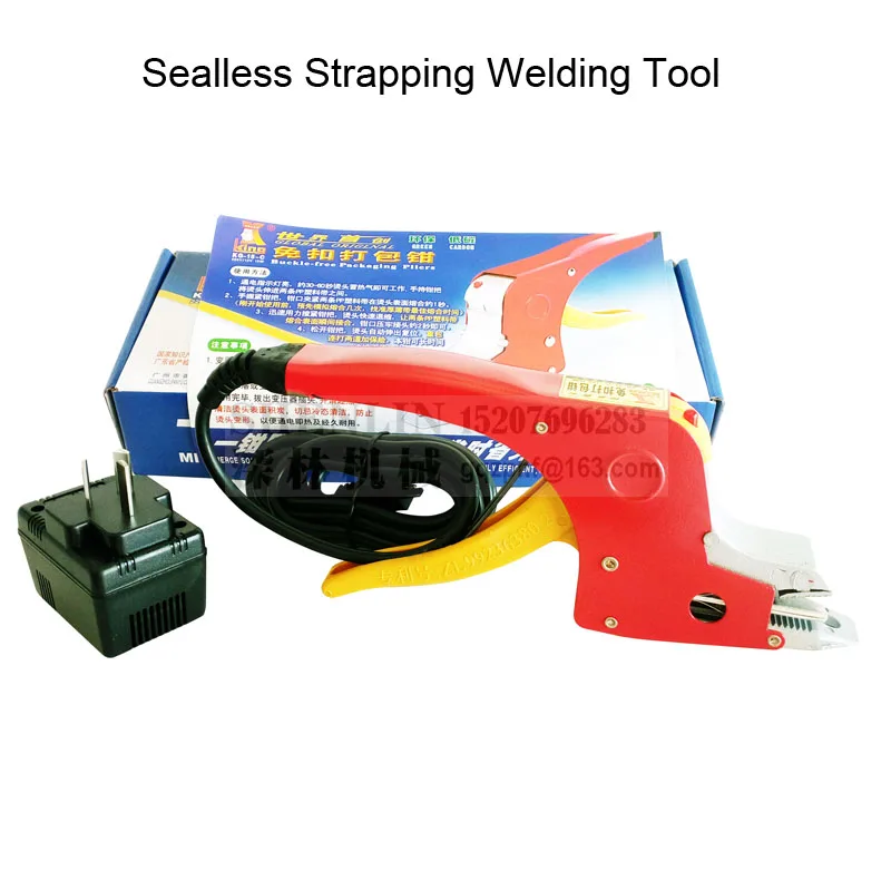 

Electrical Strapping tool manual sealless bands welding tools equipment PP straps binder buckle less carton box banding machine