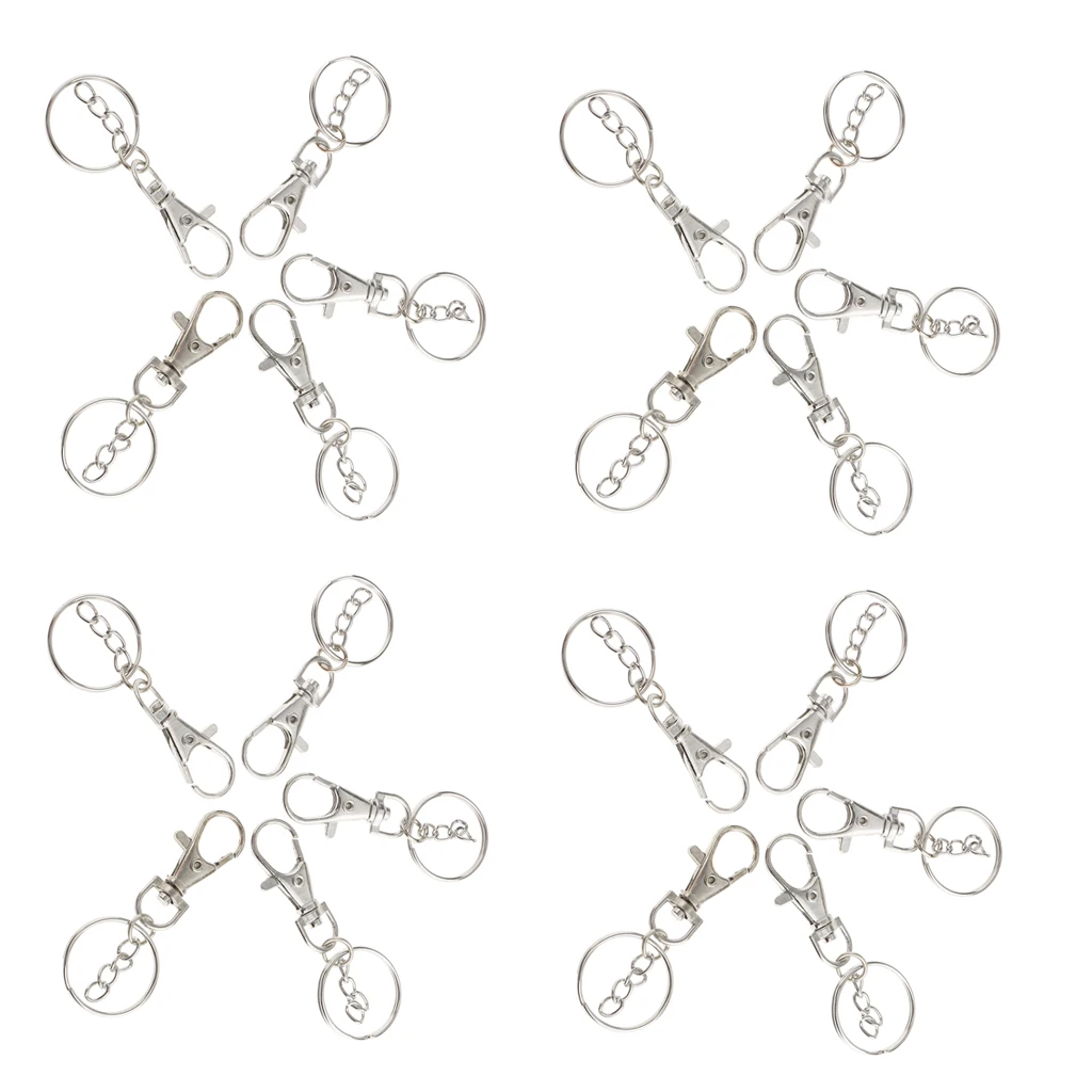 20 Pieces Lobster Clasps Claw Swivel Trigger Clips Snap Hooks Key Ring
