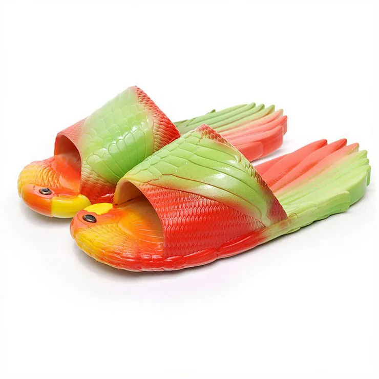 2018 Summer Women Bathroom flip flop Bird Slipper Funny Parrot Beach
