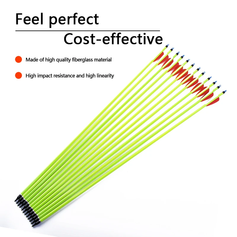 6/12PCS Yellow Carbon Arrow 30 Inch Red White Feather Carbon Arrows For Recurve Bows For Recurve Bows Hunting Arrows Archery