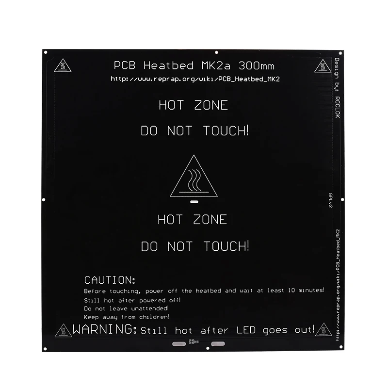 MK2A печатная плата heatbed 300*300*2 мм с кабелем + термистор 100k 12V 24V RepRap RAMPS 1 4 для запасных