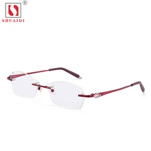 Для женщин без оправы очки прозрачные зеркальные компьютер оптическая оправа линза прозрачные линзы анти Синие лучи излучения с случае