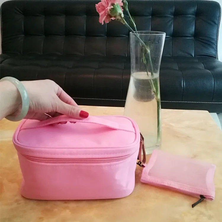 LDAJMW оригинальная модная вместительная портативная косметичка для макияжа, косметичка, органайзер для туалетных принадлежностей, сумка для хранения нижнего белья - Цвет: Розовый