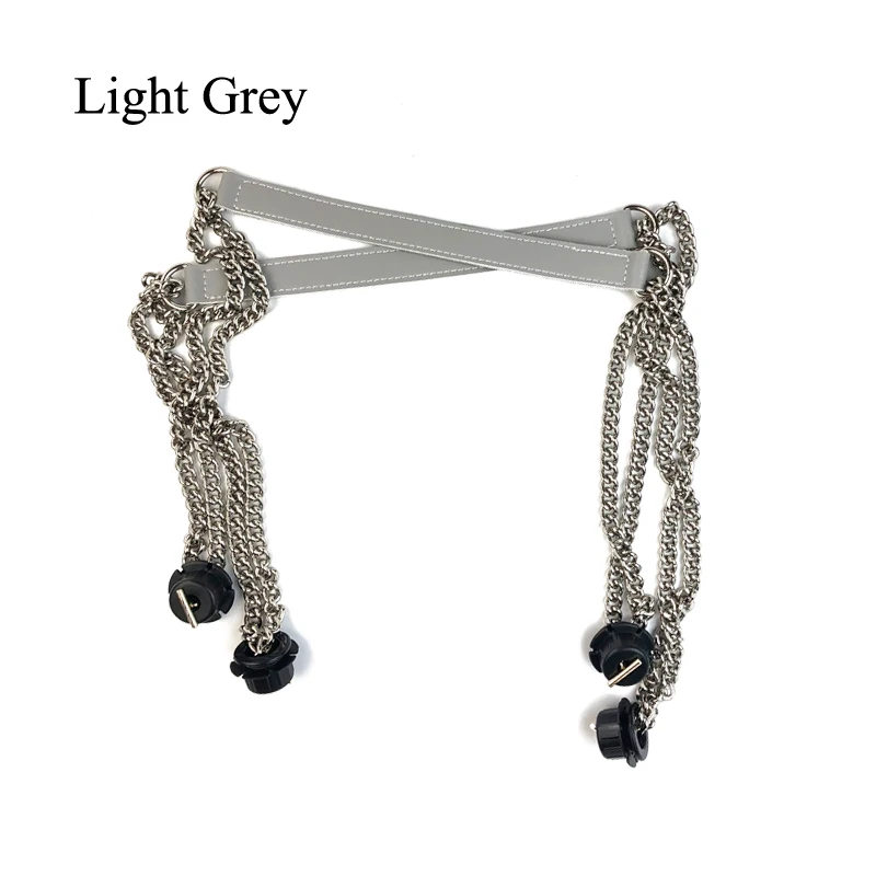 1 Pair Superfiber Leather Flat Handles  Handle Double Metal Chain for O Bag for EVA Obag Women Bag accessories