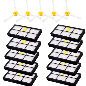 

Best 10 Pieces Roomba HEPA Filters & 5 Pieces Roomba Side Brushes For iRobot Roomba 880 980 860 960
