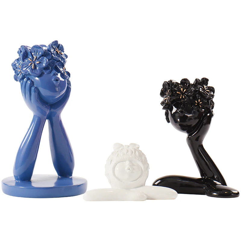

European Resin Abstract Characters Ornaments Office Bookcase TV Cabinet People Statue Figurines Crafts Home Desktop Decoration