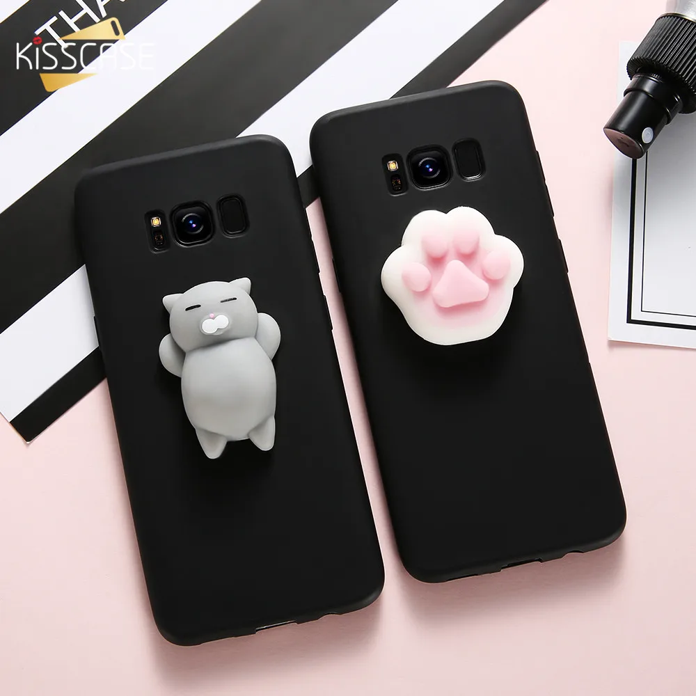 Чехол kisscase для Samsung Galaxy S7 Edge S8 Plus Забавный 3D мягкий чехол с животными Note 8 S6 |