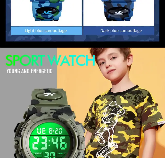 Orologio Digitale Per Bambini SOCICO - Impermeabile 50m, Luci Colorate, Regolabile, Ideale Come Regalo - Foto 3
