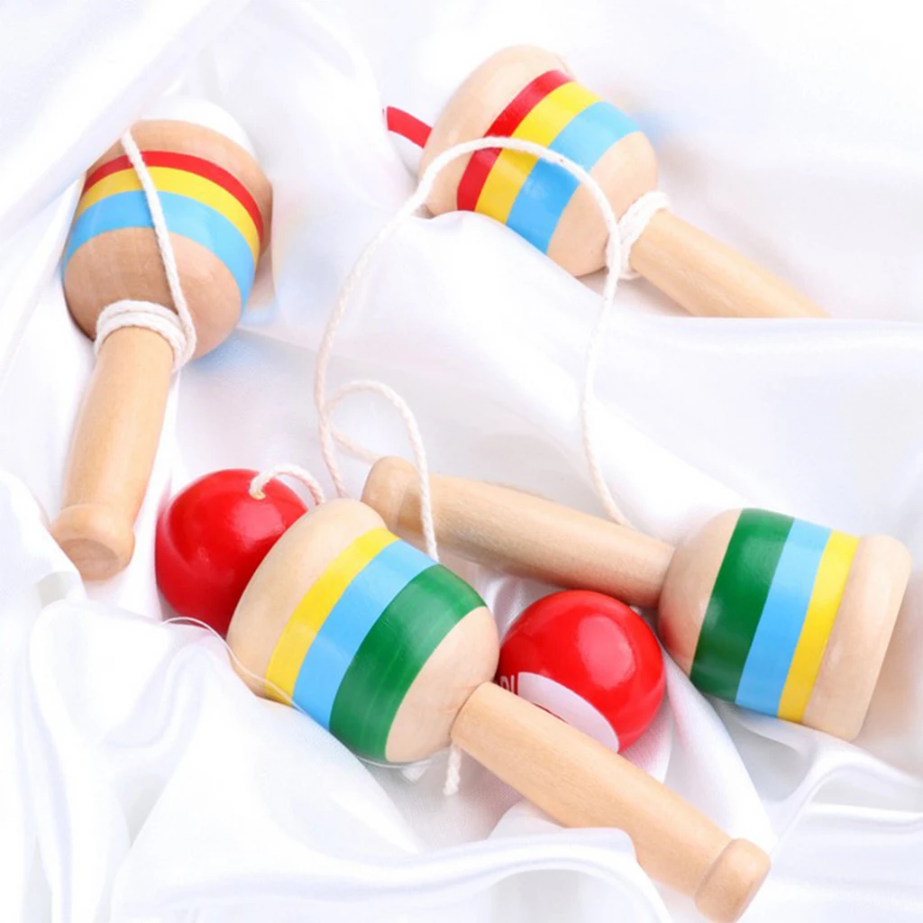 1 Piece Japanese Classic Wooden Toy Kendama Cup and Ball Toss Catching Game Red