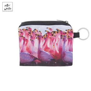 

Who Care Flamingo Mini Square Coin Purse Wallet Women Purse Porte Monnaie Bolsa Feminina Zipper Pouch Girl Key Bags