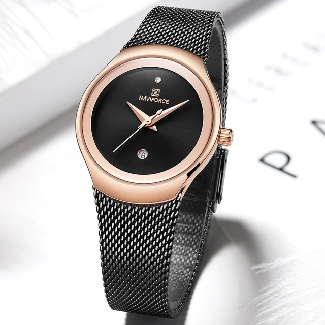 Womens Watch NAVIFORCE Top Brand Women Fashion Luxury Analog Quartz Date Watches Ladies Stainless Steel Waterproof Wristwatch - Image 3