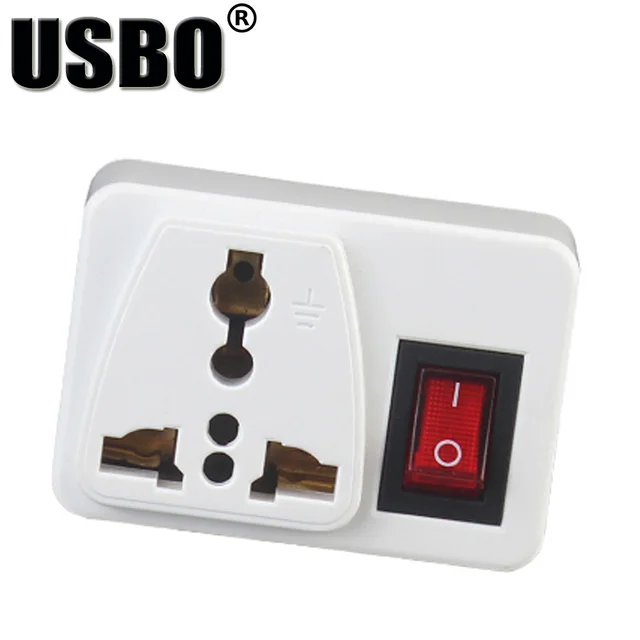 White Copper 250v 10 6a Eu Universal Adaptor Socket Portable Outlet White Copper 250v 10 6a Eu Universal Adaptor Socket Portable Outlet Extend Converter Plug With On Off Light Switch In From Consumer