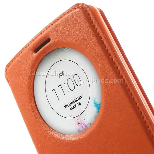 Roar Korea Noble Quick Circle Leather Flip Cover for LG G3 D850 D855 LS990 - Orange