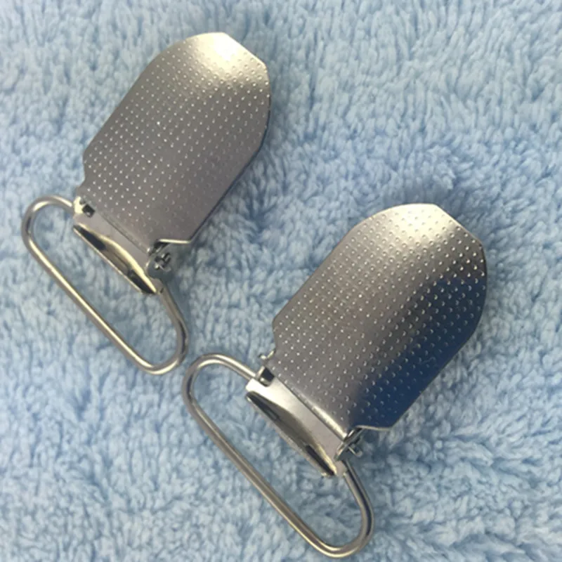 

1'' 25mm Wide Round Dotted Shaped Metal Suspender Brace Clips Silver Lead Free Ribbon Holder Plastic Insert Garments Accessories