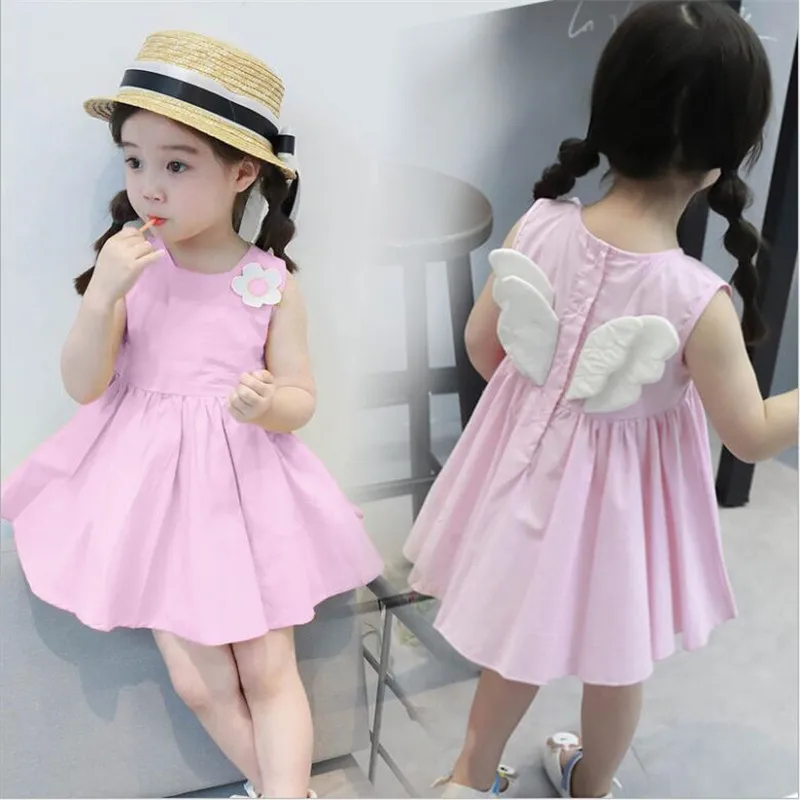 

girls dresses 2019 summer kids cotton floral wedding Party dress new children fashion sleeveless princess dress girls clothing