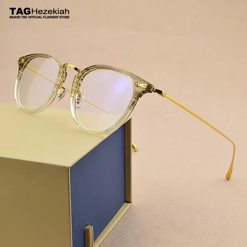 

2018 vintage glasses frame titanium myopia computer glasses women men transparent Retro eyeglasses frame optical spectacles nerd