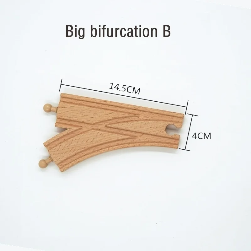Деревянные железнодорожные дорожки аксессуары совместимы с деревянными поездами деревянные дорожки железная дорога со всеми брендами поезда Прямая поставка железнодорожная дорога - Цвет: Big bifurcation B