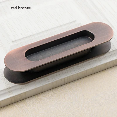 red bronze 1 пара встроенных невидимых дверных ручек, раздвижные деревянные дверные ручки и цинковые ручки из сплава - Цвет: red bronze
