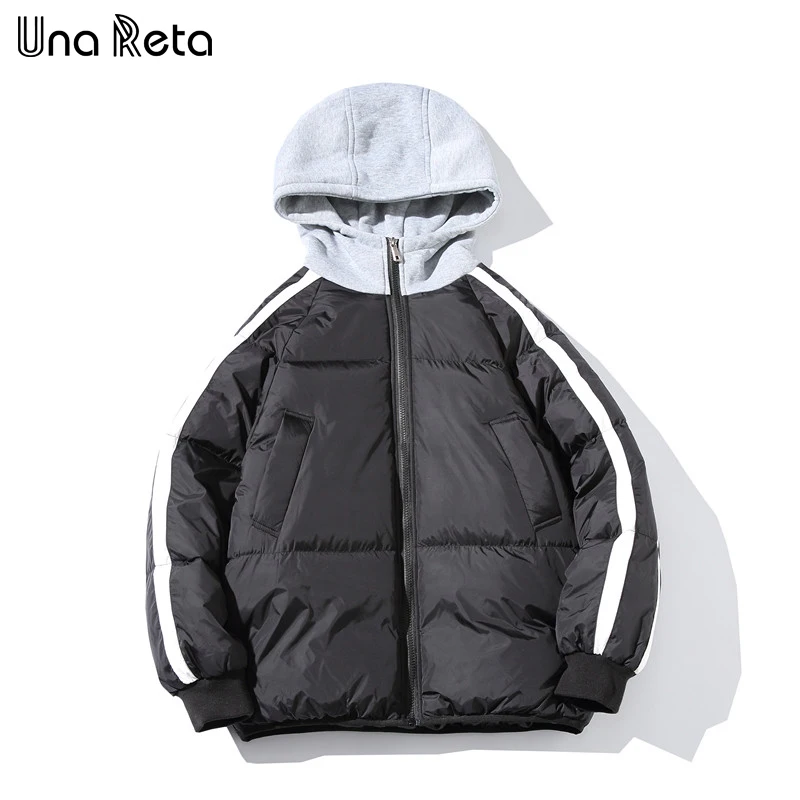 

Una Reta Winter Jacket Coats Men New Casual short Hooded Jackets Mens Hip hop Parka coat Fashion Loose Warm Coat Man